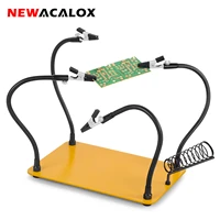 newacalox soldering helping hand magnetic pcb holder circuit board fixture stand soldering iron holder flexible arm welding tool