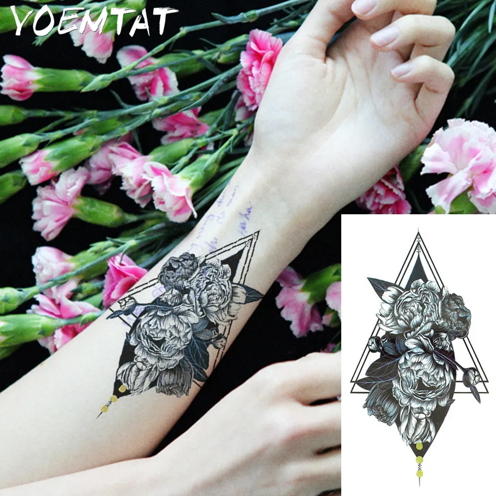 1 шт. сексуальное кружевное Горячее предложение черное белое большой цветок хна