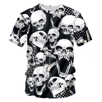 ifpd eu size white 3d skull print tshirt mens o neck t shirts summer quality terror short sleeve hip hop harajuku top drop ship