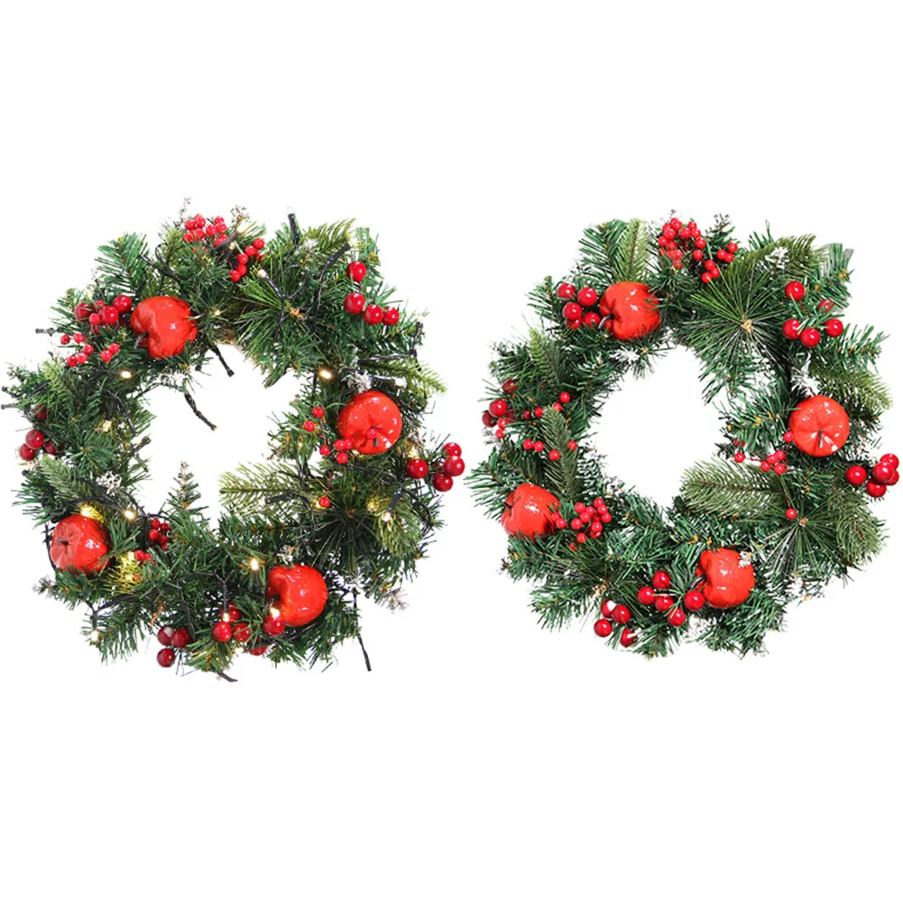 

New Year Christmas Growing Cherry Wreath Handmade Vine Pendant Christmas Tree Door Decoration Christmas Wreath Elegantly