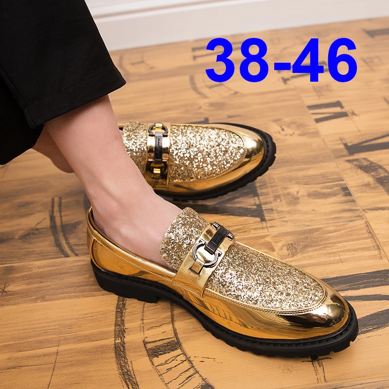 Туфли Bomlight мужские глянцевые лакированная кожа заостренный носок хрустальные