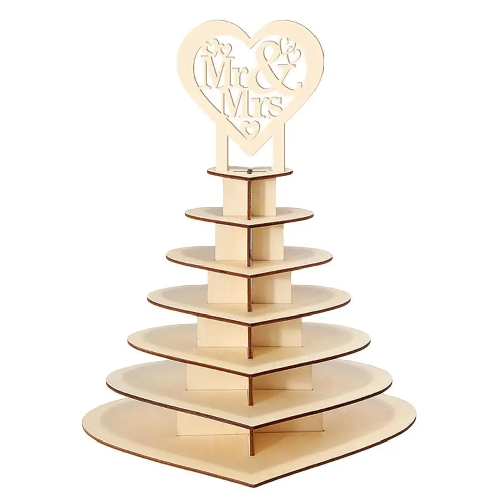

Personalised Chocolate Display Stand Wood Color Cookies Mr&Mrs Heart DIY Wooden Plywood Snack Display Environmental