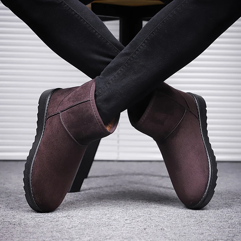 Мужские кожаные ботинки коричневые повседневные зимние 2019 | Обувь