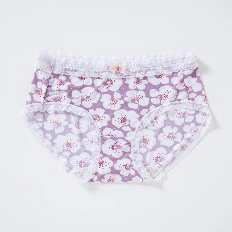 

Hot-Selling Girly Underwear Lace Embellished Bowknot Breathable Sexy Lingerie Mid-Waist Girl Fashion Comfortable Intimates Brief