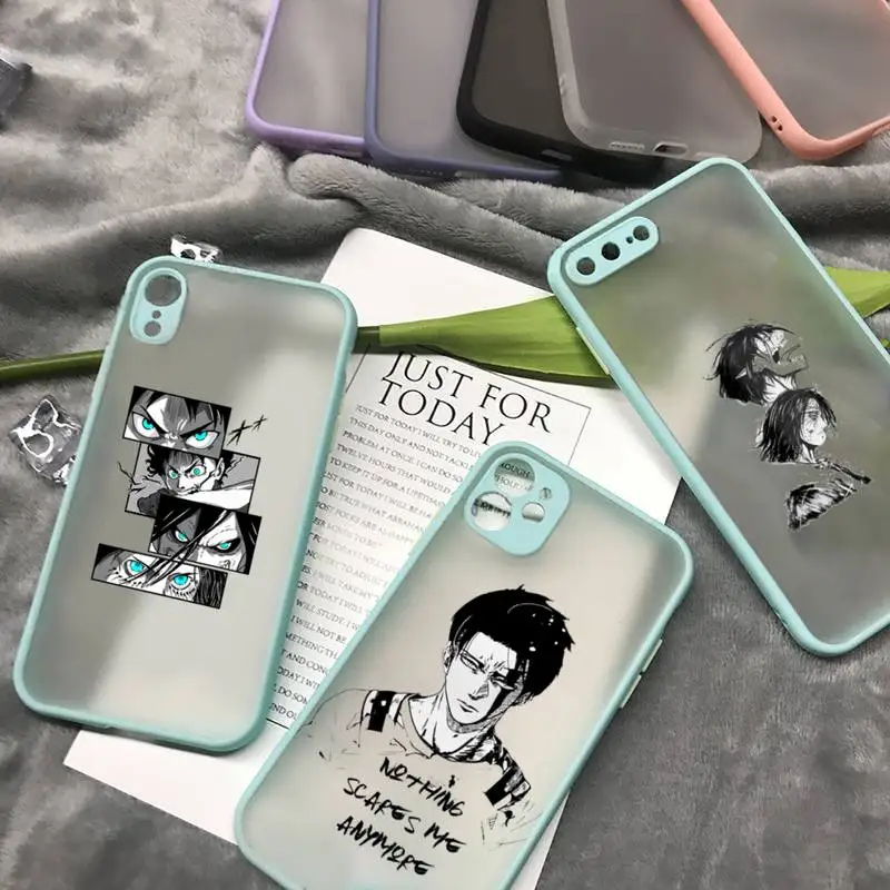 

Anime Japanese Allen Attack On Titan Phone Case matte transparent For iphone 7 8 11 12 plus mini x xs xr pro max cover