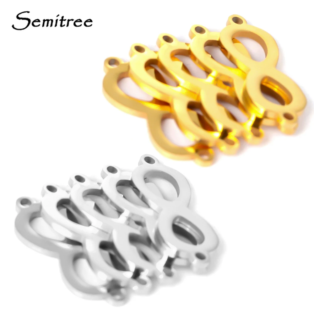 Бесконечный соединитель браслета Semitree из нержавеющей стали 5 шт. 8 плавающих