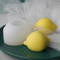 lemon silicone material handmade candle mold diy soap mould 3d lemon candle making mold