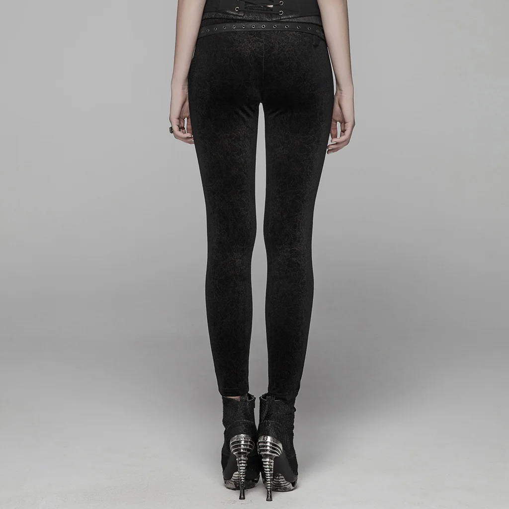 PUNKRAVE женские стимпанк кружевные леггинсы винтажные темно-Цветочные бархатные