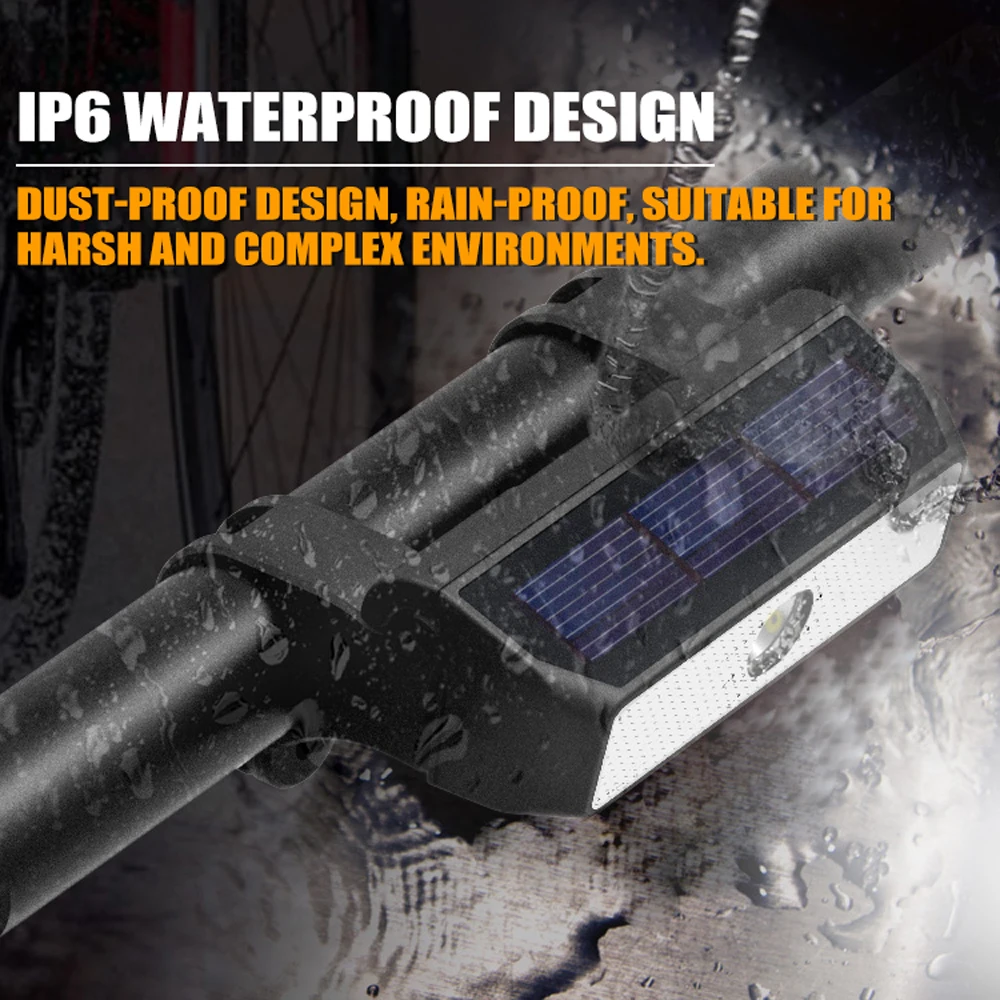 Intelligent Light Sensor Solar LED Bicycle Headlights Waterproof Safety Warning Lamp for Bike Cycling Night | Спорт и развлечения