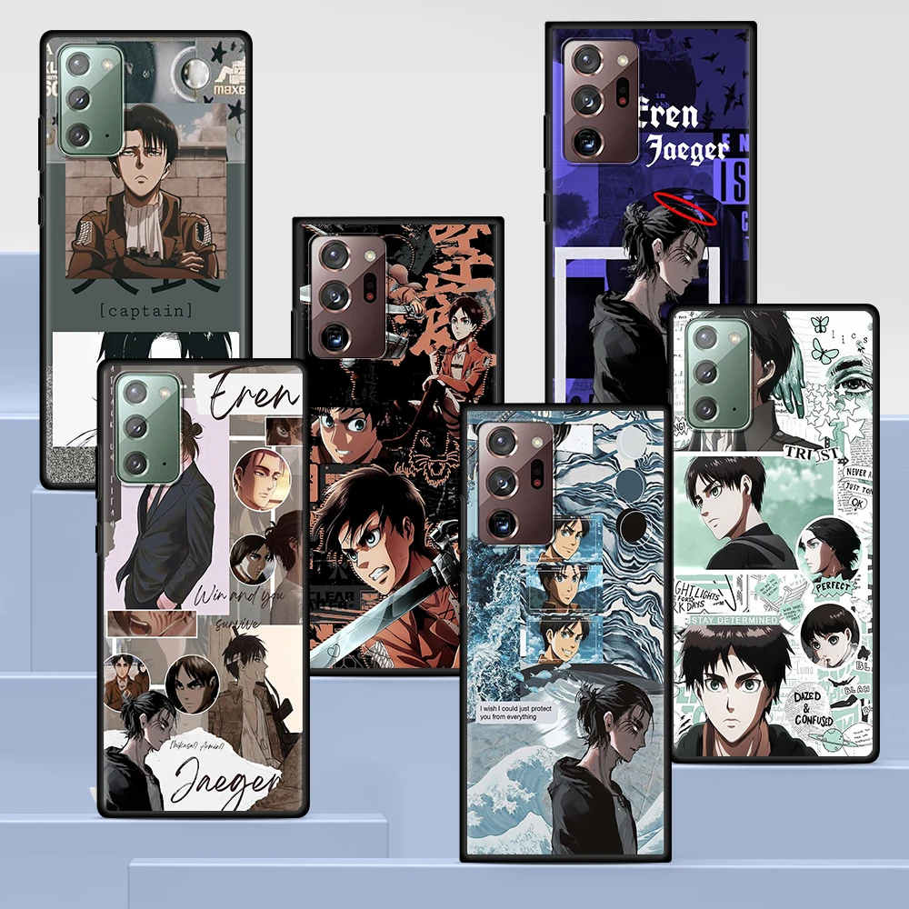 

Attack On Titan Eren Jaeger Manga Case for Samsung Galaxy S20 FE S21 Ultra S10 Lite S10e S9 S8 Plus S7 Black Soft Phone Cover