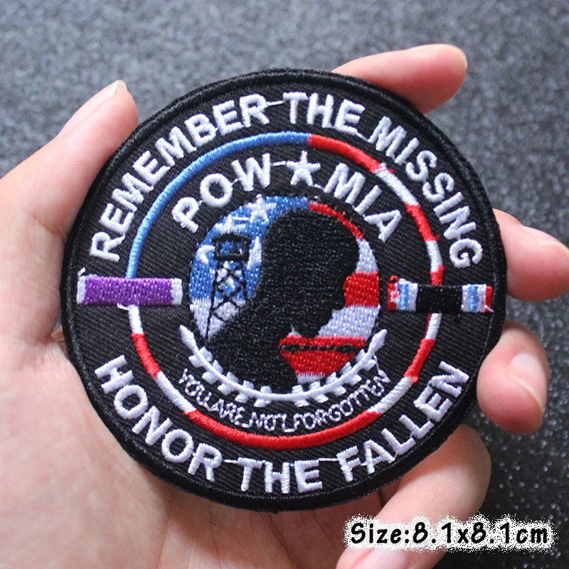Нашивки с вышивкой сделай сам США Pow Mia термоклейкие нашивки для одежды