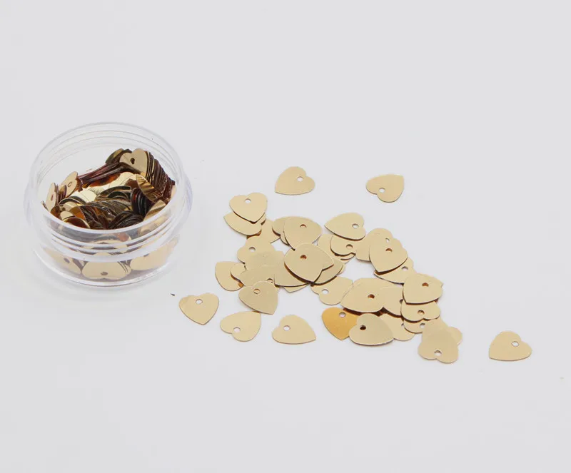 

100pcs/Lot 10mm heart shape mixed color Sequins PVC Loose Paillettes DIY Sewing handicraft Wedding Craft Lentejuelas Accessories