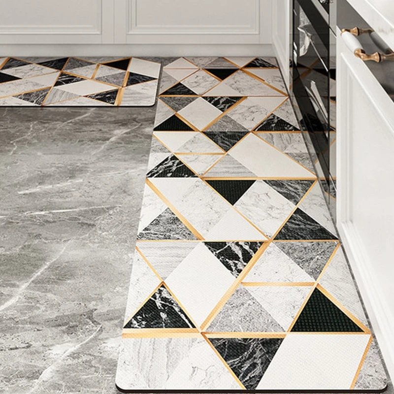 modern kitchen mat carpets home pvc sofa area floor rugs for living room pu leather entrance doormat hallway alfombra cocina free global shipping