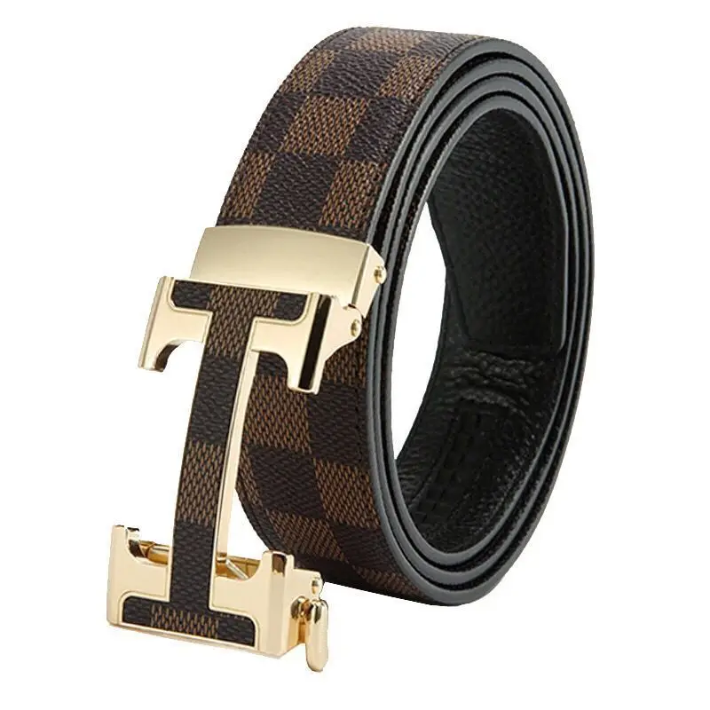 

Designer Men's H Letter Automatic Buckle Belt Head Layer Cowhide Business Casual High-quality Luxury Brand Belt