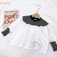 autumn kids baby girls cotton lace casual bow o neck full sleeve tops outwear striped belt toddler children blouses new 1 6y