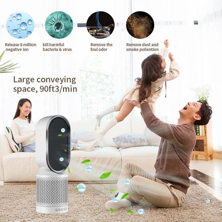 

White dolphin Air Cleaner with Night Light Desktop Air Purifier for Home HEPA Filters USB cable Low Noise Portable for Car home