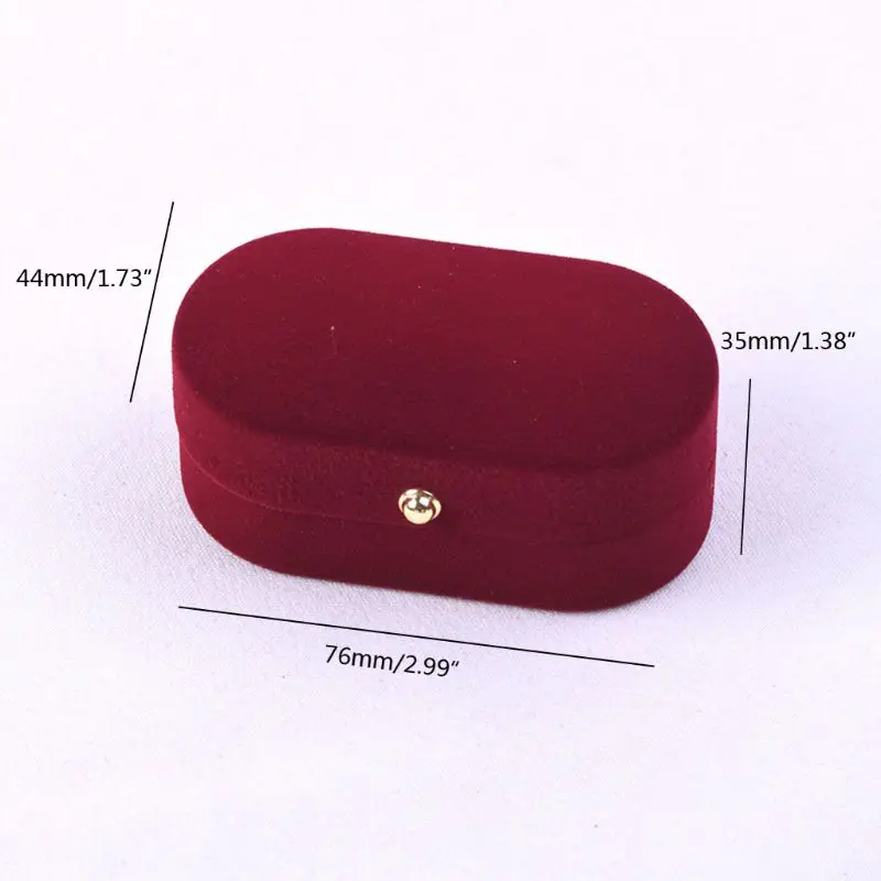 

Luxurious Velvet Oval Shape Red Ring Jewelry Box with Matching Two Piece Packer for Engagement Proposal Jewelry Display