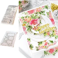 hydrangea rose flower metal cutting dies stamps scrapbook diary decoration embossing stencil template diy greeting card 2021 new