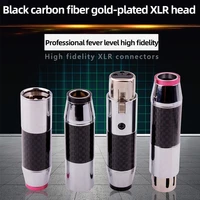2 pairs4pairs carbon fiber brass plated rhodium gold xlr microphone audio cable xlr plug connector male female 3pin xlr adapter