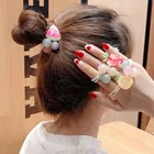 Милая повязка для волос с фруктами INS, обруч для волос в стиле свежего арбуза, клубники, повязка для волос, повязка для волос с шариками, резинка для волос, женские аксессуары для волос