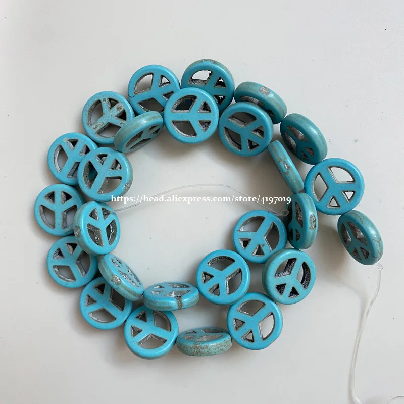 Бесплатная доставка 15 мм бирюзы мир филигранные бусины свободные дюймов нитка