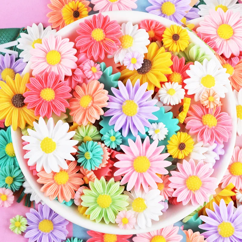 

10pcs/Lot Little Daisy Resin Accessories Diy Phone Case Diy Material Children's DIY Earring Hair Accessories