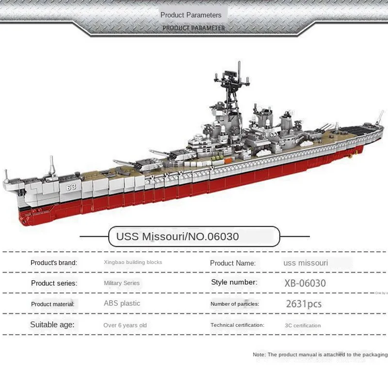Строительные блоки Tumblr Battleship Миссури Масштабируемая военная машина