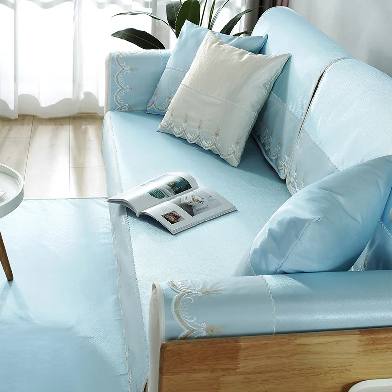 Подушка для дивана из ледяного шелка летняя Нескользящая подушка в