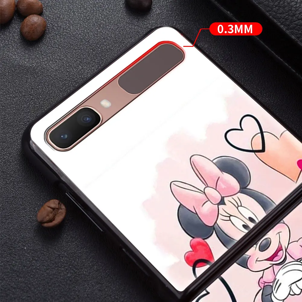pink minnie cartoon cute shockproof cover for samsung galaxy z flip flip3 5g black phone case shell hard fundas coque capa free global shipping