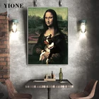 Классическая портретная картина маслом в стиле ретро женщина с собакой Французский бульдог Настенная картина Печать холст постер для гостиной домашняя Декорация