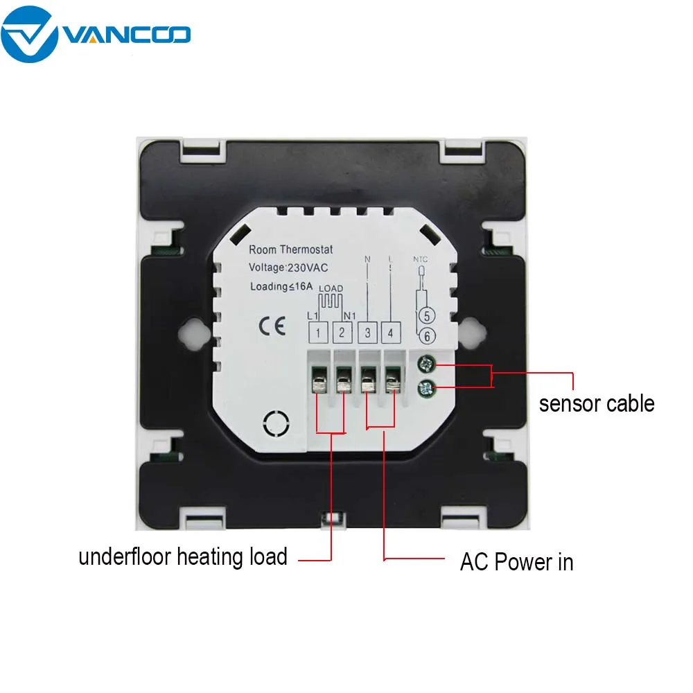 Vancoo сенсорный ЖК дисплей комнатный термостат для электрического подогрева пола