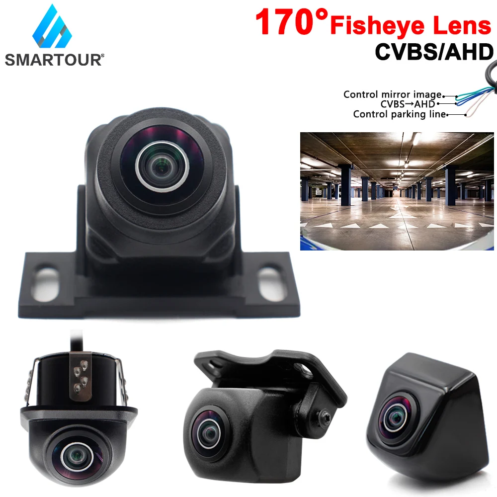 

Smartour 720P 170 AHD CVBS Car Rear View Camera Vehicle Reverse Fisheye Lens Night Vision Front View Universal car Camera