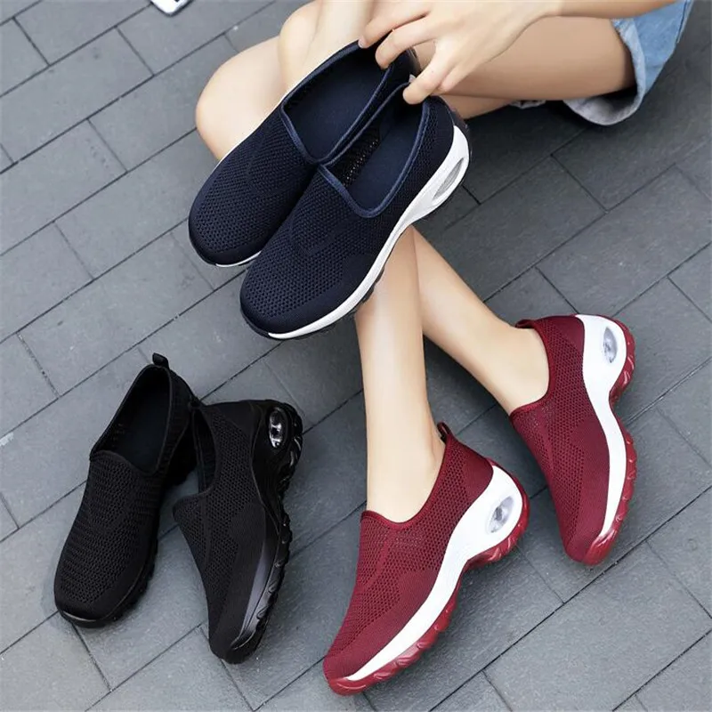 Женские дышащие кроссовки слипоны весна-лето амортизирующие спортивная обувь