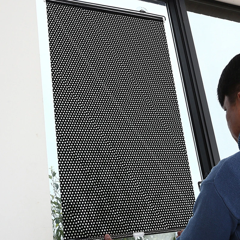 Черные Серебристые роликовые жалюзи на присоске солнцезащитные занавески из ПВХ