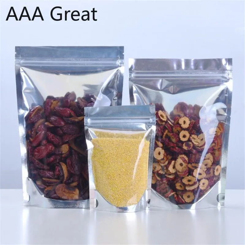 100 шт./лот пластиковые пакеты с замком молнией Reclosable алюминиевая фольга