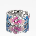 Новое Женское кольцо с розовыми цветами, кольцо с бабочкой для женщин, модное свадебное украшение, размер 6  10