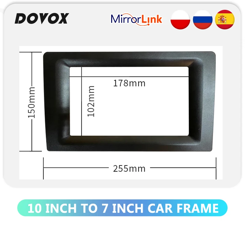 

DOVOX Double Din Fascias 10 Inch To 7 Inch Car Radio Frame For Android Autoradio Multimedia Player Center Console Car Frame