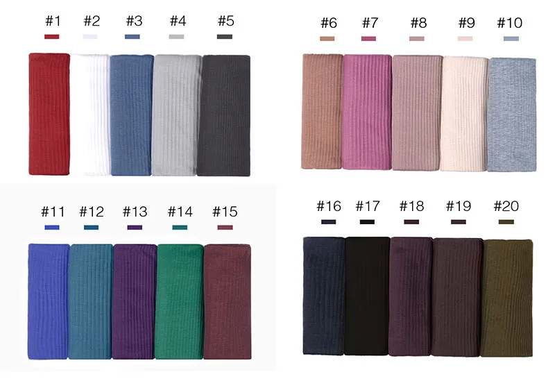 

Muslim Women Jersey Hijab Stretchy Cotton Scarf Ribbed Shawl Wrap Plain Wrinkle Scarves High Quality Jersey Head Scarf 180*85cm