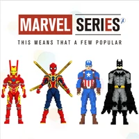 marvel small particle building blocks puzzle assembly toy spiderman captain america figure model kit