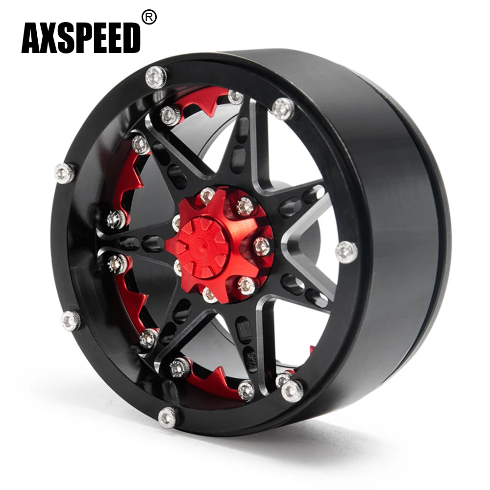 AXSPEED черный + красный Beadlock колесный обод Hub 2 дюймов для 1/10 RC SCX10 Wraith 90018 Rock Crawler Car |