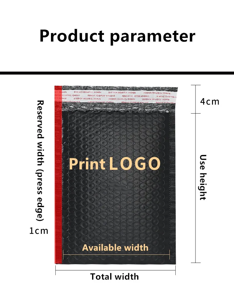 

Black Bubble Envelope Bag PE Thicke Waterproof Buffer Foam Bag Co-extruded Film Bubble Bag Express Shockproof Packaging Bag