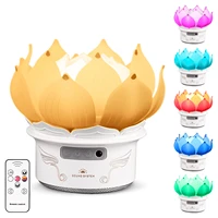 led lotus night lamp bluetooth control music table lamp for bedroom dimmable color changing desk lamp modern smart night light