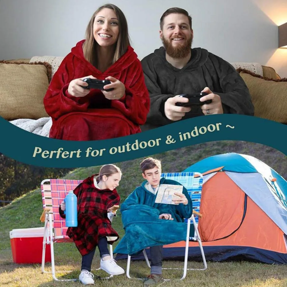 Толстое однотонное одеяло с капюшоном|Одеяла| |