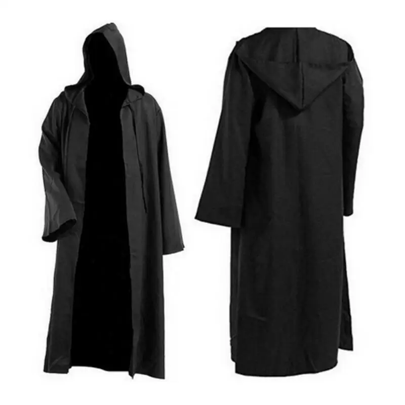 Костюм Хэллоуина Darth Vader Cosplay Clothes Terry Jedi Black Robe Knight Hoodie Cloak для взрослых.