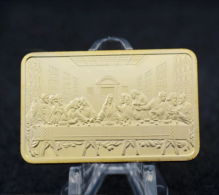 Юбилейная монета с изображением Иисуса Христа и ангела 1 унция 999 золотой