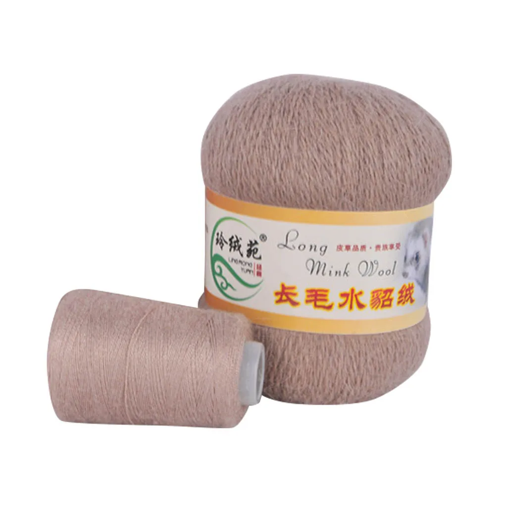 Пряжа из мягкой норковой шерсти ручная вязка Роскошная Длинная шерстяная