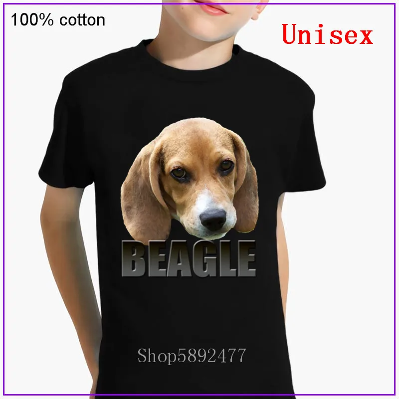 Костюм с принтом собаки Beagle топы Детская футболка коротким рукавом для мальчиков