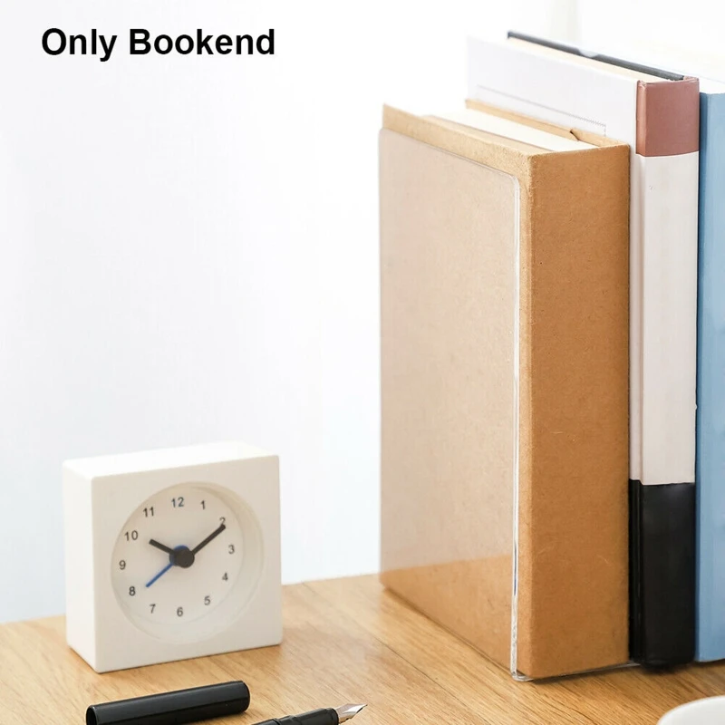 

Desktop Organizer Office Stationery Book End Reading L Shape Transparent Acrylic BookShelf For Home Office School