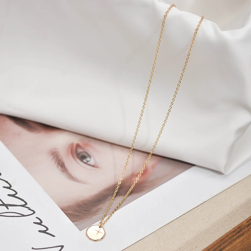 Лидер продаж минималистичное ожерелье с круглым кулоном неправильной формы для