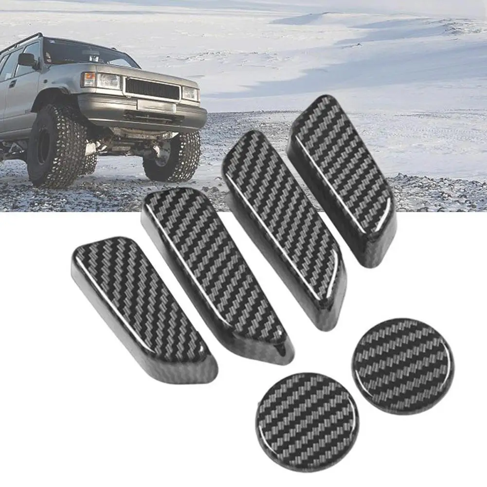 

Для Tesla Model 3, модель Y, цвет углеродного волокна, кнопка регулировки сиденья, кнопка переключения, отделка крышки, Черный ABS, аксессуары для ин...